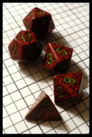 Dice : Dice - Dice Sets - Chessex Speckled Strawberry  w Green Numerals Partial - Ebay Aug 2010